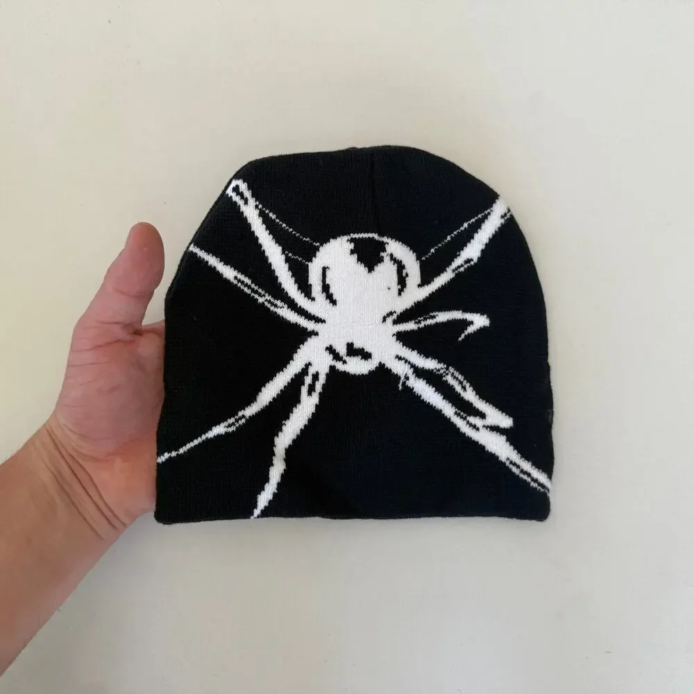 2000s grunge gothic punk black and white beanie - Picture 7 of 8